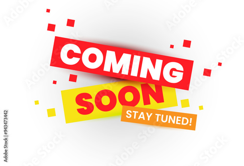 modern coming soon poster with stay tuned message