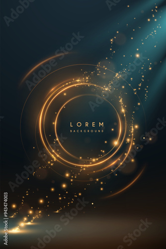 Golden light rings with motion sparks