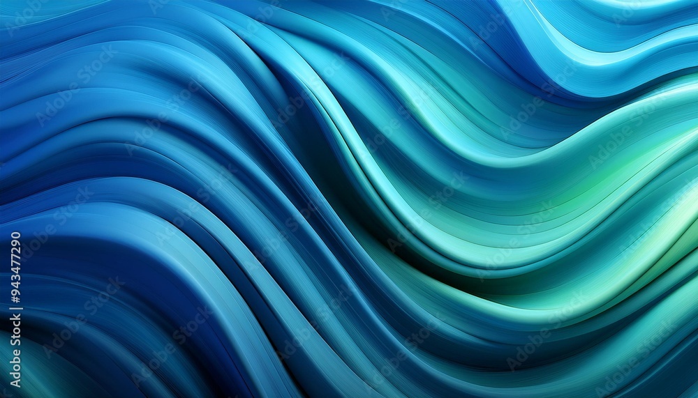 Fototapeta premium abstract blue background with waves blue green abstract background or texture