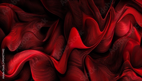 abstract dark backgorund in red and black tones of wavy substances