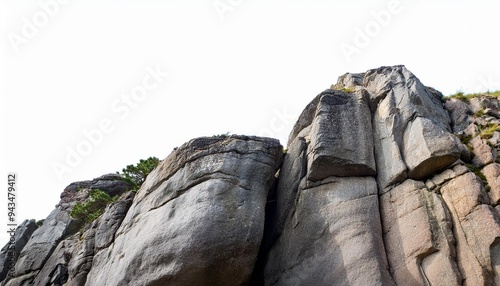 cliff and rock stone on white background photo