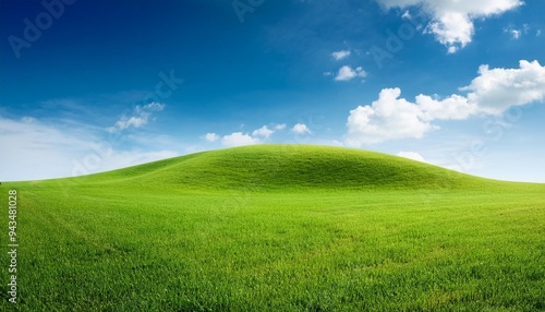 green grassy knoll green grassy knoll and blue sky background