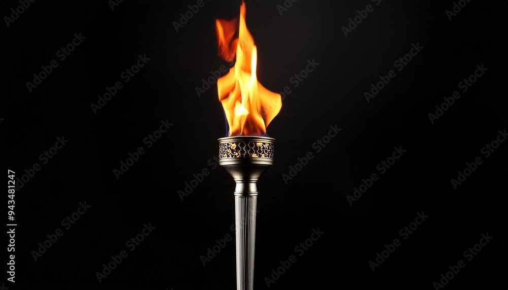 olympic torch on black background ai generated olympic torch on black background ai generated