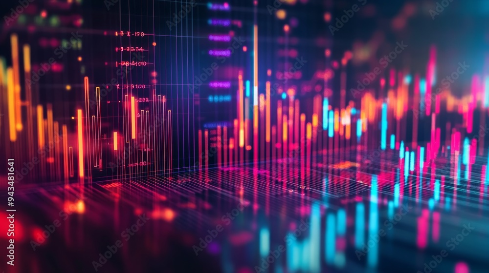 Abstract Neon Lights and Digital Data Abstract Neon Lights and Digital Data