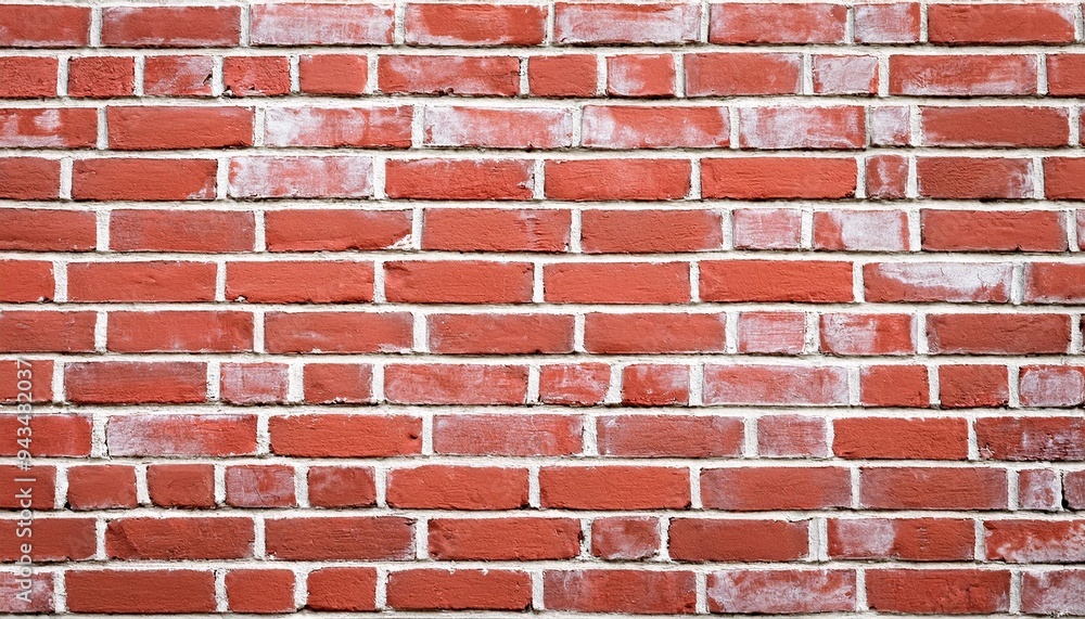 Obraz premium old red brick wall with white paint background texture