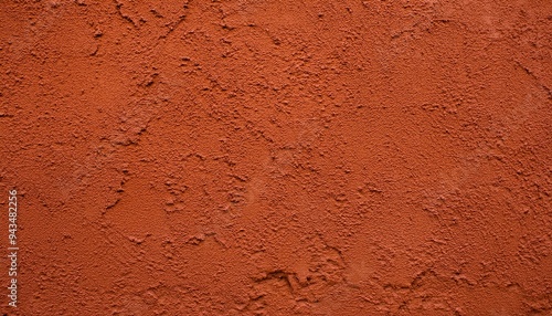 terracotta colored plaster wall