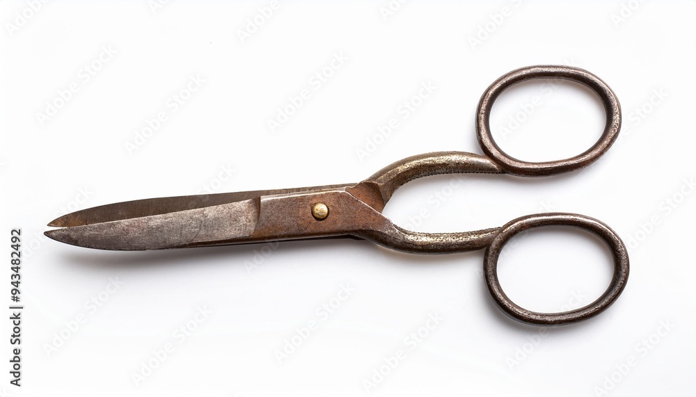 isolated old scissors on white isolated old scissors on white