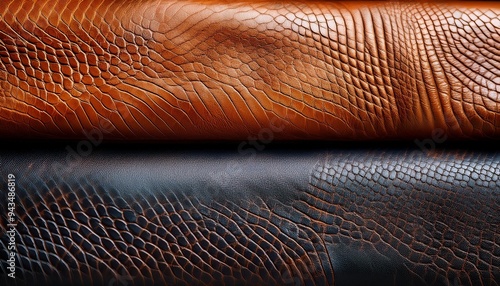 Close-up of leather textures and patterns