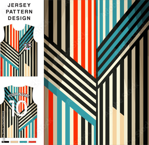 Abstract striped concept vector jersey pattern template for printing or sublimation sports uniforms football volleyball basketball e-sports cycling and fishing Free Vector.