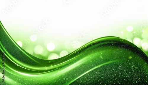 abstract green glitter wave background