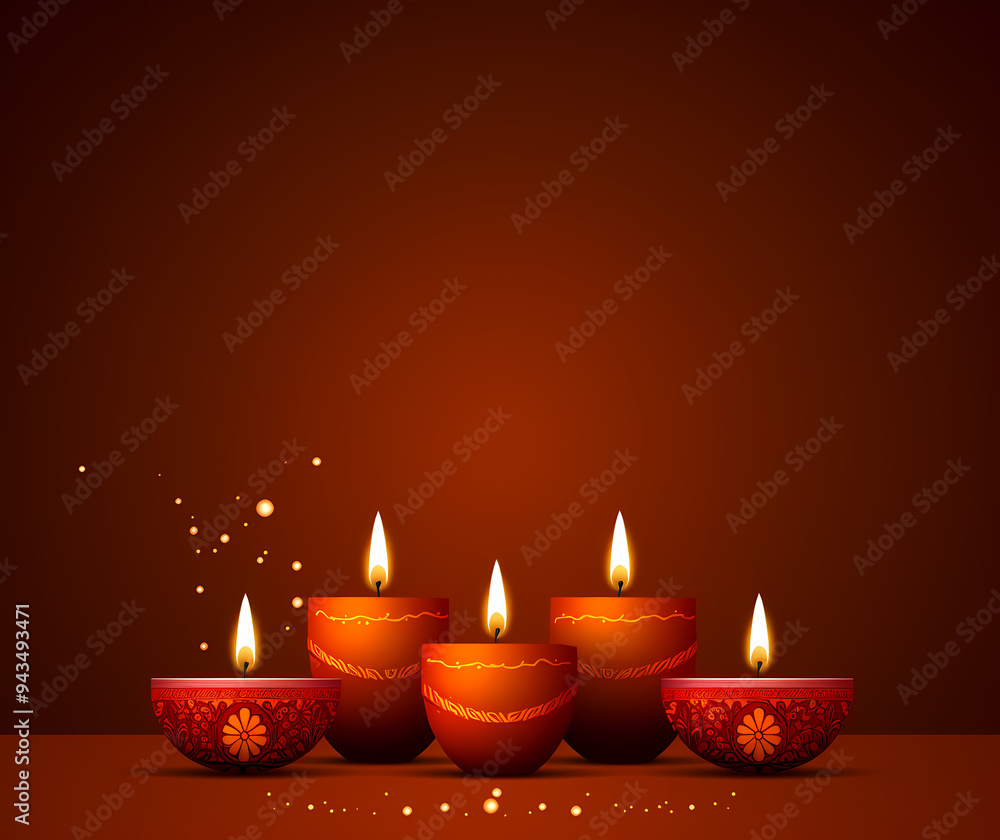 Indian Diwali, Deepavali, oil lamp candle vector illustration poster card banner background Indian Diwali, Deepavali, oil lamp candle vector illustration poster card banner background