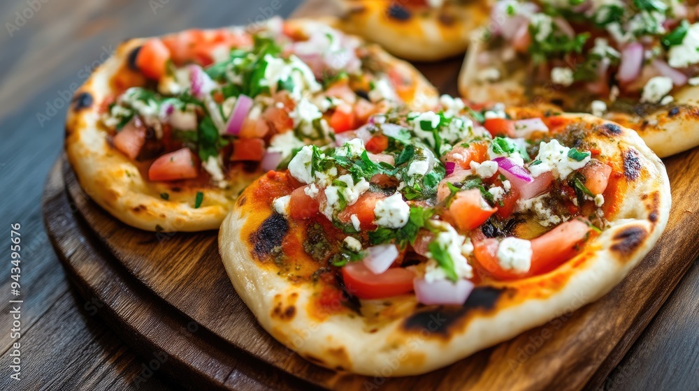 Greek Pita with Fresh Ingredients Close-Up Greek Pita with Fresh Ingredients Close-Up