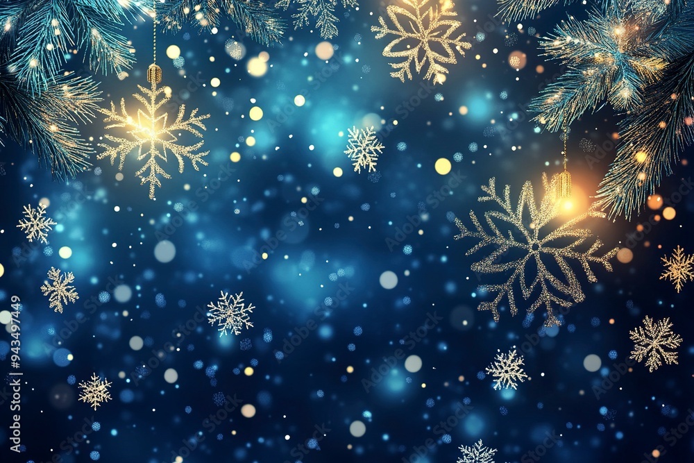 MErry Christmas and Happy New Year design with snowflakes and lights. Shining winter background.generative ai MErry Christmas and Happy New Year design with snowflakes and lights. Shining winter background.generative ai