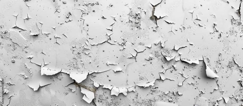 A white and gray wall displaying cracks holes and with ample copy space image A white and gray wall displaying cracks holes and with ample copy space image