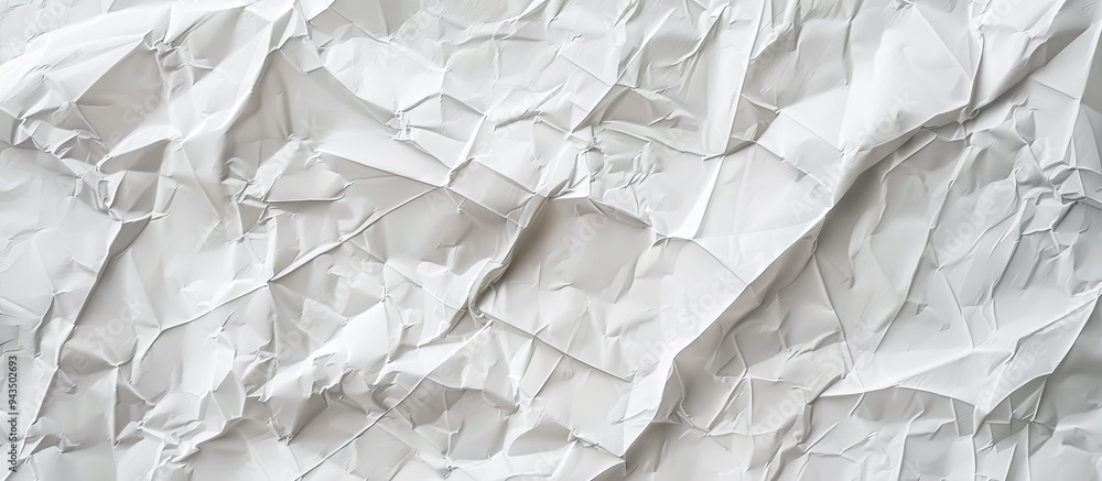 Obraz premium Old crumpled white paper with realistic tears wrinkles and creases on a transparent background viewed from the top Suitable for digital designs or text with a grungy textured style Ideal for a copy sp