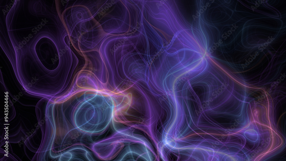 Fototapeta premium Colorful psychedelic background made of interweaving curved shapes
