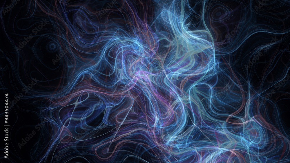 Fototapeta premium Colorful psychedelic background made of interweaving curved shapes