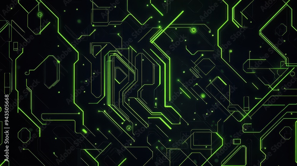 Futuristic Green Circuit Board Abstract Background Futuristic Green Circuit Board Abstract Background