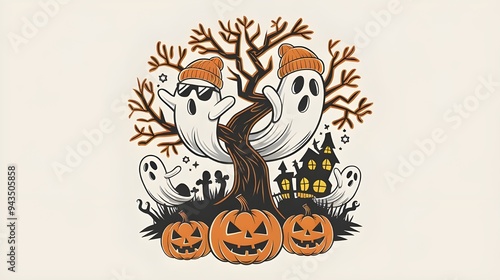 Halloween Vector Art Background Illustration photo