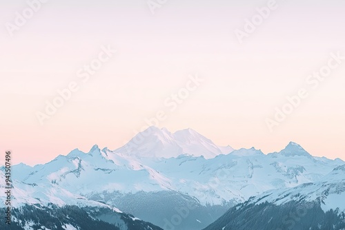 Snow-capped mountains and mountain ranges.