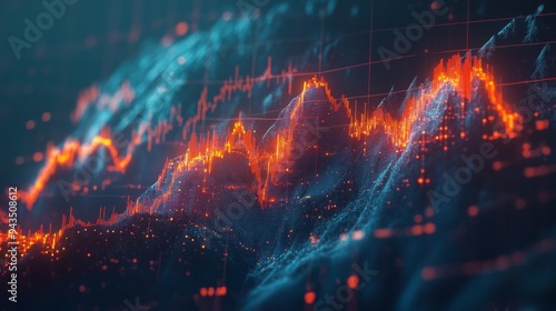 Wallpaper Mural Abstract Data Visualization - Red and Blue Torontodigital.ca