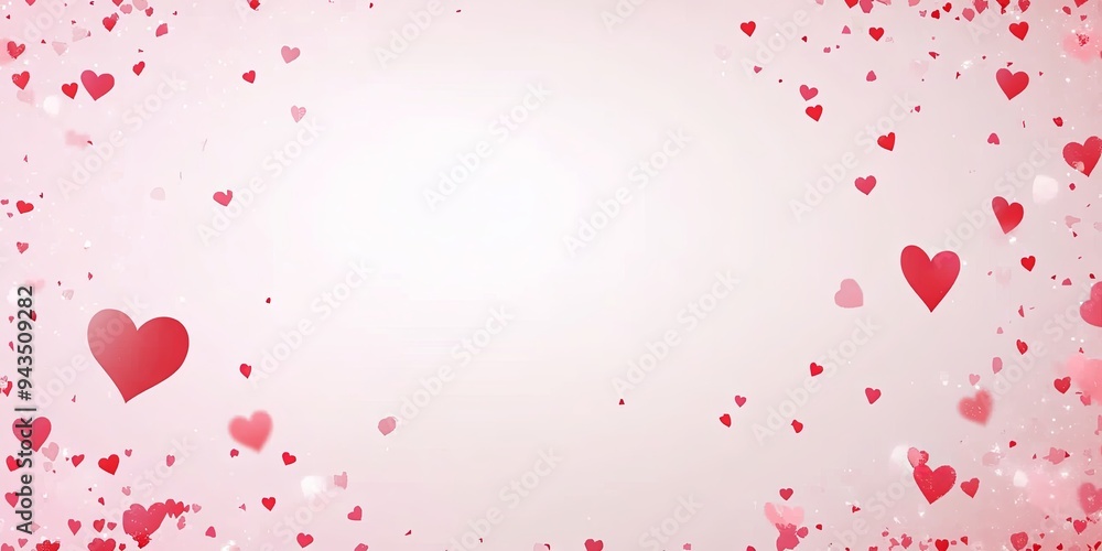 Pink and white background with red hearts scattered in the corners. Pink and white background with red hearts scattered in the corners.