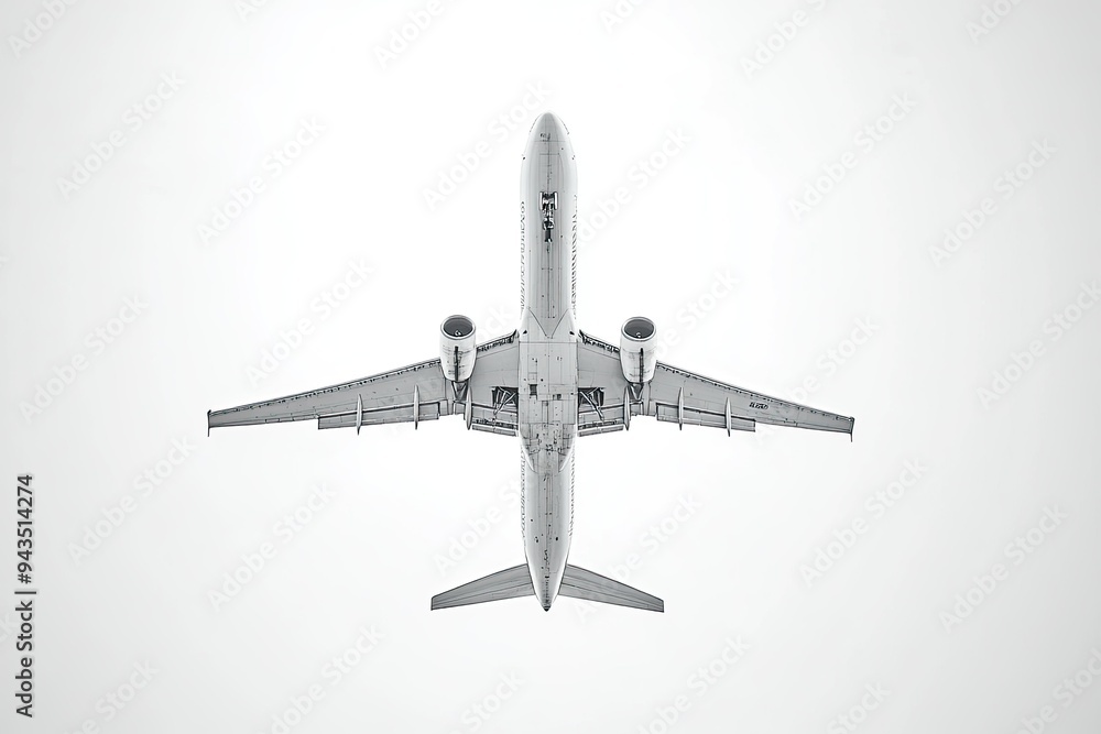 An airplane in the open sky. An airplane in the open sky.
