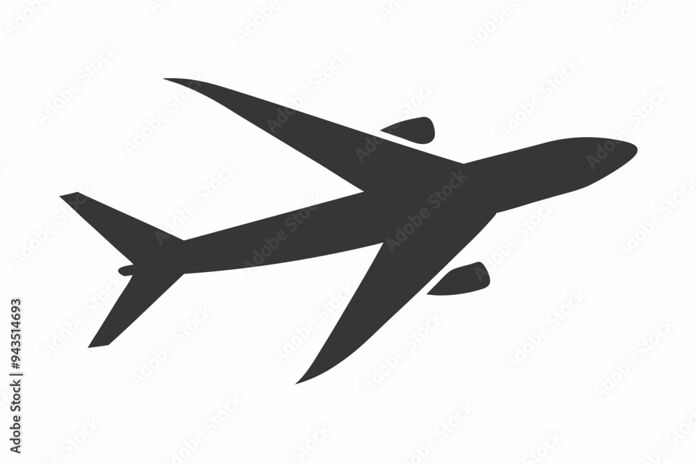 silhouette vector of plane flying for travel silhouette vector of plane flying for travel