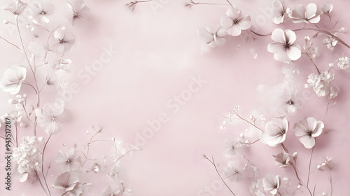 Blush pink background adorned with subtle floral patterns, creating a soft and delicate atmosphere ideal for feminine designs or romantic themes