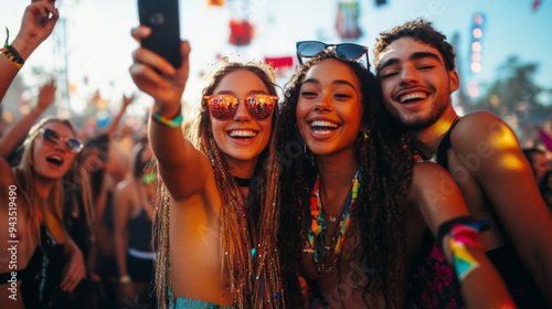 Wallpaper Mural Friends taking a selfie at a music festival Torontodigital.ca