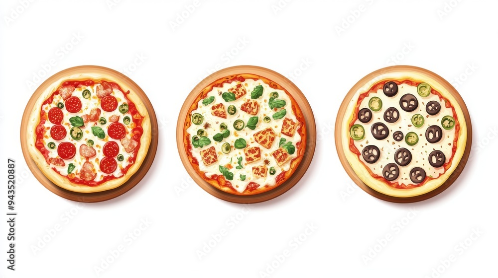 A pizza shop menu board with prices, signage element, flat design, modern and clear, isolated on white background A pizza shop menu board with prices, signage element, flat design, modern and clear, isolated on white background