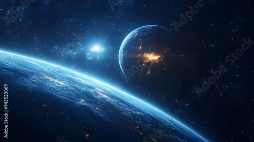 A celestial view of two pla...