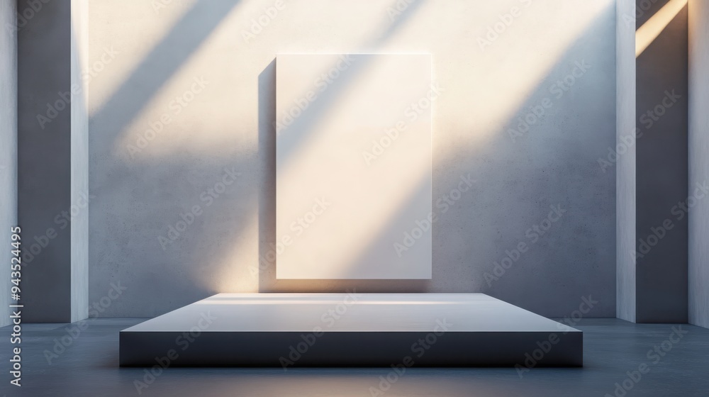 Floating Podium in Modern Gallery, a sleek, minimalist design creates an illusion of levitation, surrounded by a clean backdrop, inviting presence and interaction. Floating Podium in Modern Gallery, a sleek, minimalist design creates an illusion of levitation, surrounded by a clean backdrop, inviting presence and interaction.