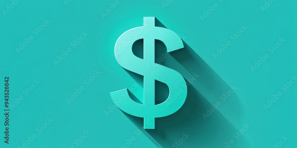 whimsical minimalist geometric lines iconic dollar sign rich turquoise bold shadows whimsical minimalist geometric lines iconic dollar sign rich turquoise bold shadows