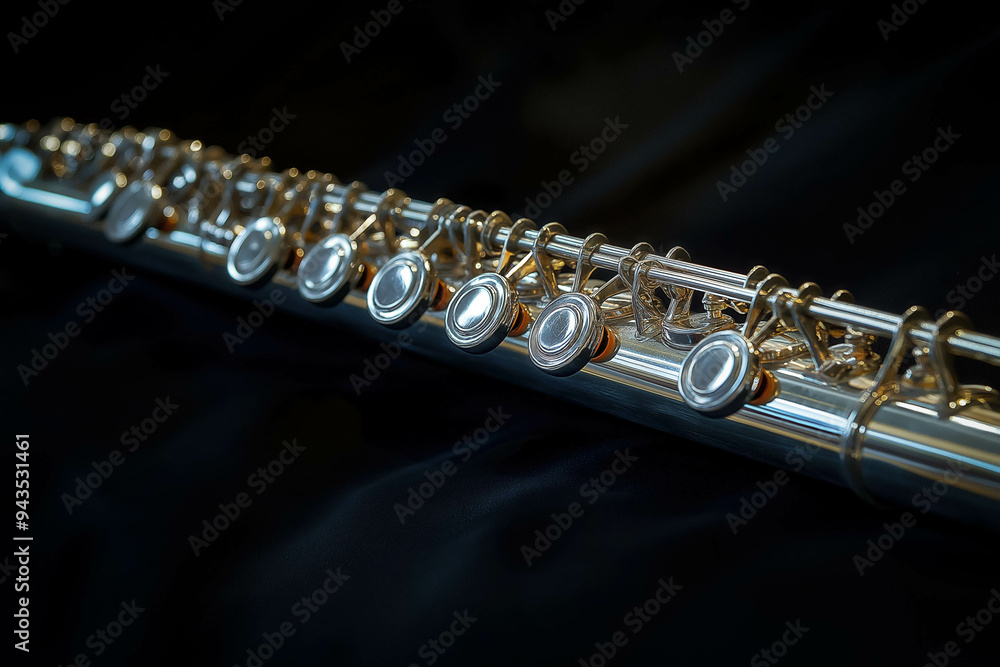 Obraz premium Flute On Black Background