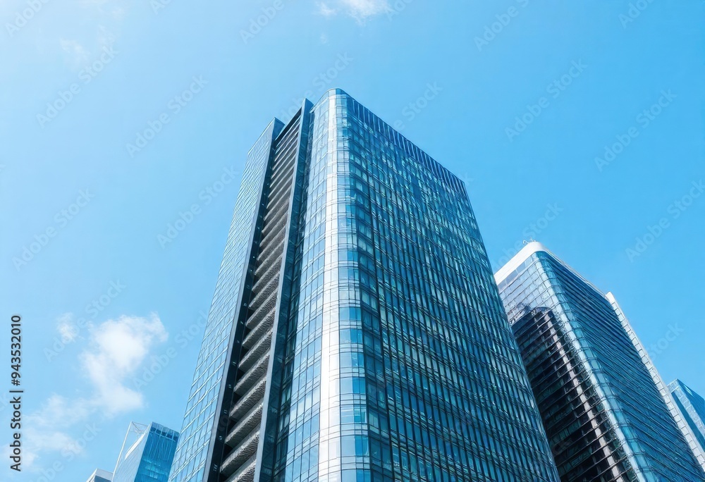 Office building glass and city skyline, ai Office building glass and city skyline, ai