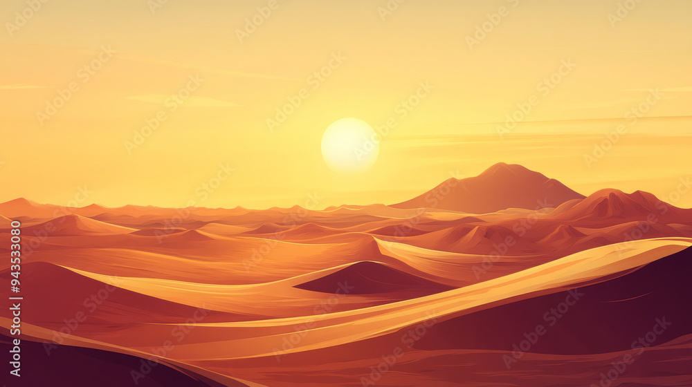Scenic view of a desert landscape with sand dunes Scenic view of a desert landscape with sand dunes