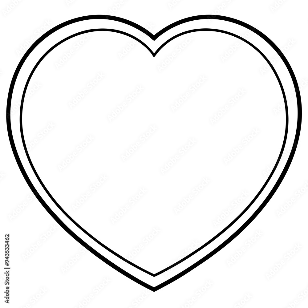 Border love vectors. Black stroke on white background.Valentine’s Day Card with floral frame.Minimal flat heart shape icon with thin black line on white background. Border love vectors. Black stroke on white background.Valentine’s Day Card with floral frame.Minimal flat heart shape icon with thin black line on white background.