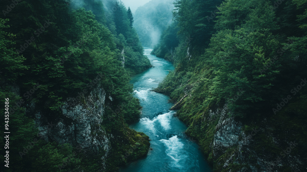 Scenic view of a river flowing through a forest Scenic view of a river flowing through a forest