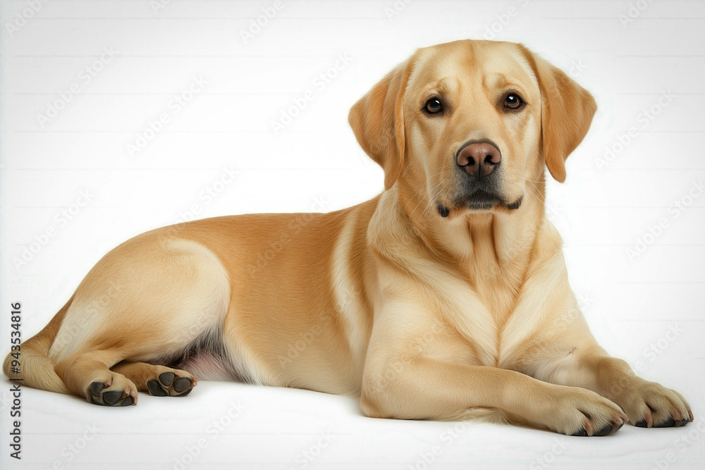 Yellow Labrador On White Background Yellow Labrador On White Background