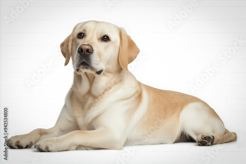 Yellow Labrador On White Ba...