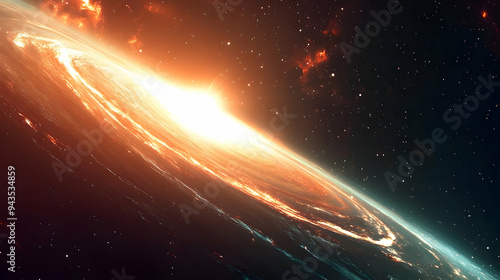 A close-up view of a planet...