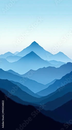 Layers of blue mountains at dawn showcasing tranquil natural beauty