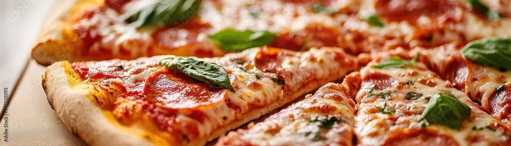 A closeup of a pizza being sliced, culinary element, realistic style, detailed and delicious, isolated on white background A closeup of a pizza being sliced, culinary element, realistic style, detailed and delicious, isolated on white background