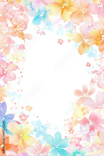 Colorful floral border with ample copy space for creative designs