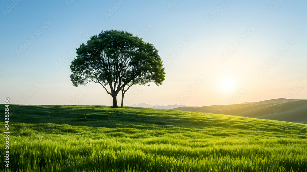 Fototapeta premium Couple Trees That Are The Grass