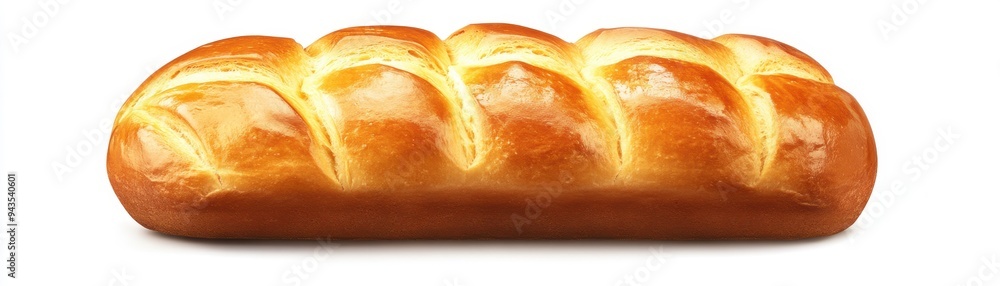 A loaf of brioche bread, bakery element, realistic style, golden crust, isolated on white background A loaf of brioche bread, bakery element, realistic style, golden crust, isolated on white background