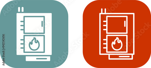 Solid Fuel Boiler Vector Icon