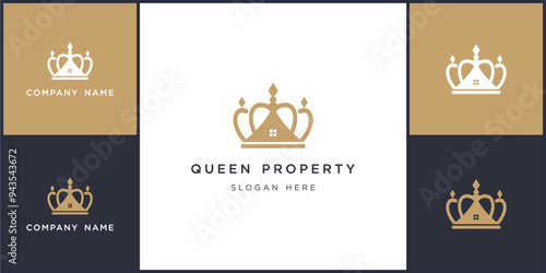 vector of queen property logo and icons, can be used in various media easily, editable