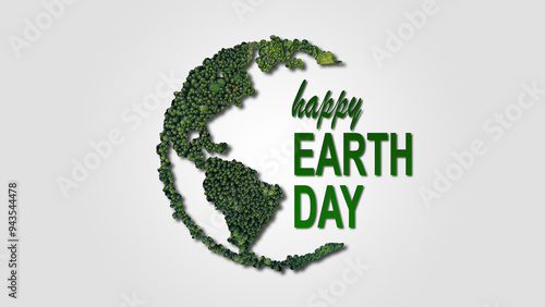 Save the earth concept green 3d illustration. Earth Day. International Mother Earth Day. Environmental problems and environmental protection. Limit Global warming and save the world.